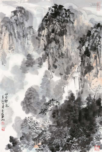 吴静山 辛卯（2011年）作 雨后 镜心 设色纸本