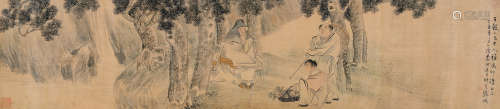 俞礼 丁亥（1887年）作 人物 立轴 设色绢本