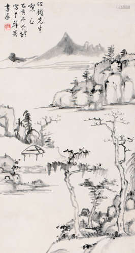 张谷雏 丁亥（1947年）作 山水 立轴 水墨纸本