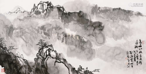 刘海粟 壬戌（1982年）作 泼墨黄山 镜心 水墨纸本