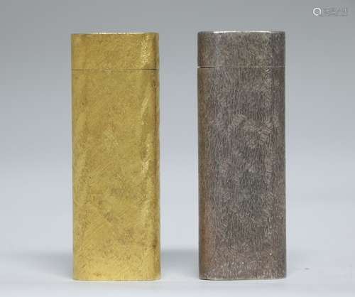 2 Pieces of Stainless Steel w/ Gold Plated Lighter