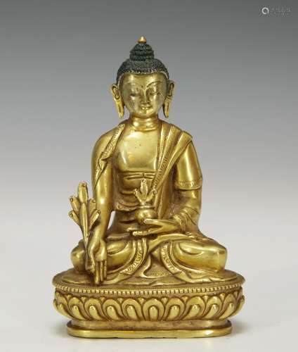 Chinese Gilt Bronze Seating Buddha