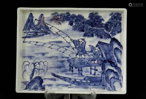 Chinese Blue/White Porcelain Plaque