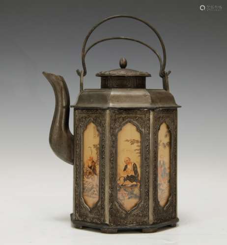Republic Period Chinese Octagonal Teapot, Marked