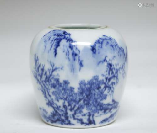 Chinese Blue/White Underglaze Porcelain Mini Jar