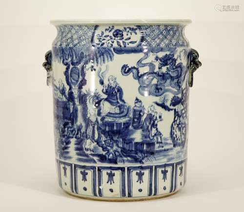 Ming Dynasty Chinese Blue/White 18 Lohan Jar