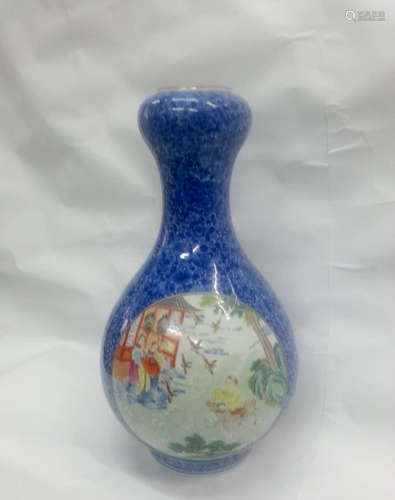 Chinese Blue Glazed Porcelain Vase