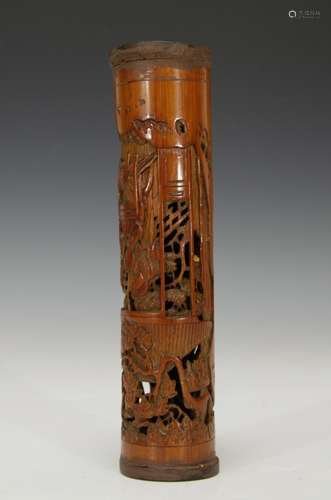 Chinese Bamboo Carved Incense Holder