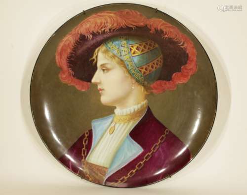 19/20th C. French Hand Painting Porcelain Charger