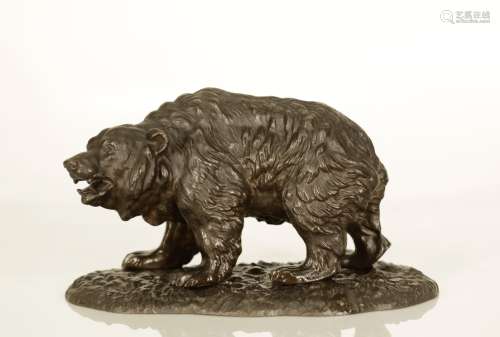 A Finely Caved Bronze Bear
