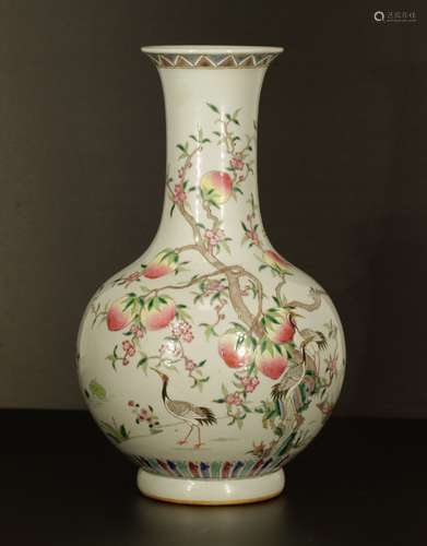 Chinese Famille Rose Vase, Qing Dy.