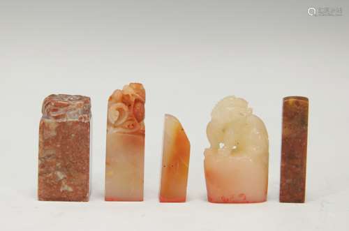 5 Pieces of Chinese Soapstone Seal