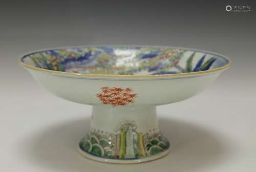 Chinese Famille Verte Porcelain Fruit Tray