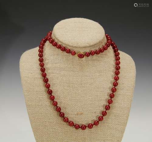 Chinese Gemstone Beads Necklace