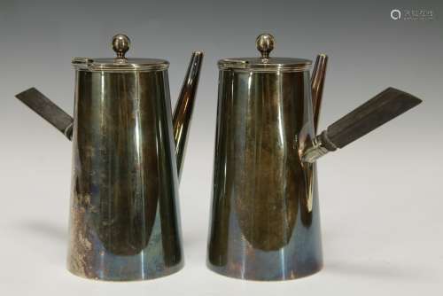 Pair of Sterling Silver English Tea Pots