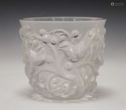 French 1950's Lalique Crystal Bowl, Signed