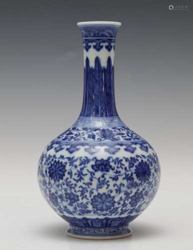 Chinese Blue/White Vase, Marked