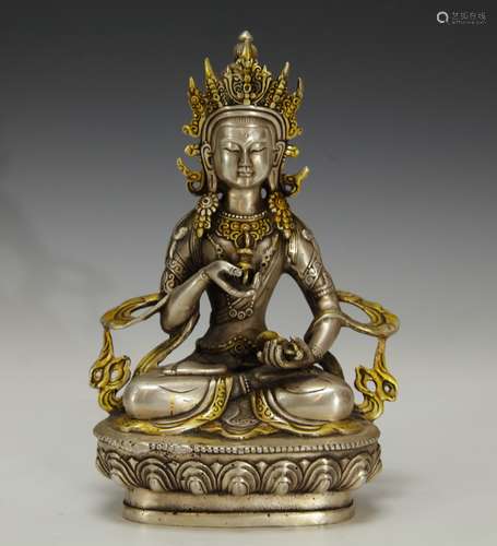 Chinese Bronze Seating Buddha