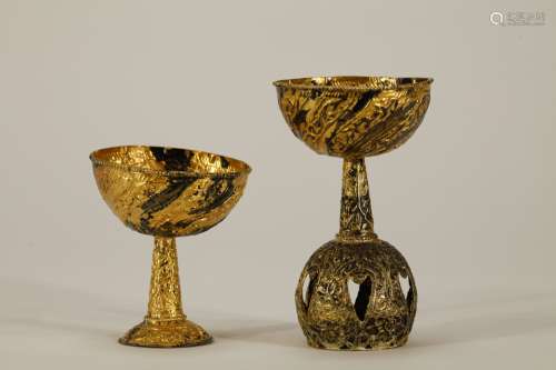 2 Kiddush Cups, Marked at Bottom