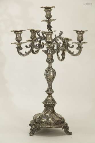 Silver Six Branches Candle Braun - 19th C.