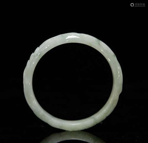 Chinese Jadeite Bangle Carved Dragon