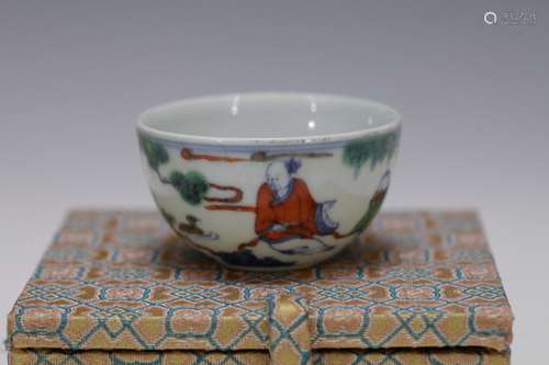 Chinese Porcelain DouCai Cup, Marked 