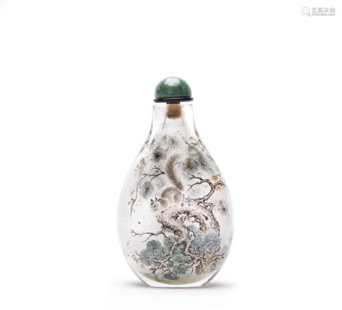 A Chinese Glass Snuff Bottle with Painting Inside