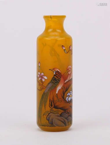 A Chinese Glass Snuff Bottle with Painting