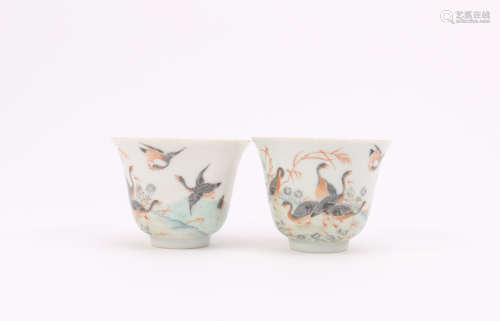 A Pair of Chinese Porcelain Cups