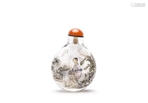 A Chinese Glass Snuff Bottle with Painting Inside