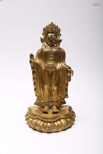 A Chinese Gilt Bronze Buddha