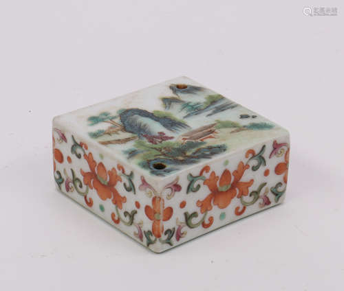 A Chinese Famille Rose Porcelain Paper Weight