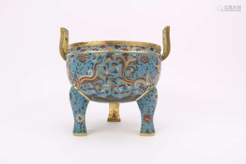 A Chinese Cloisonne Incense Burner