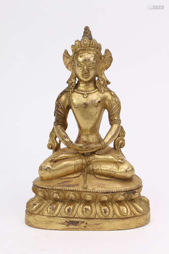 A Chinese Gilt Bronze Buddha