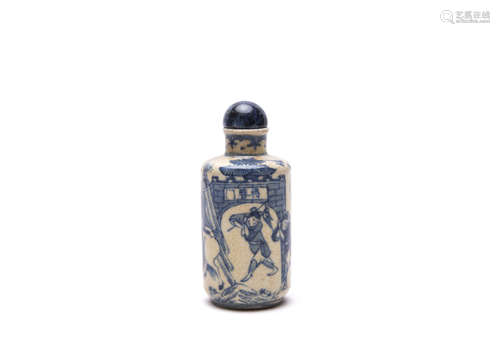 A Chinese Blue and White Porcelain Snuff Bottle