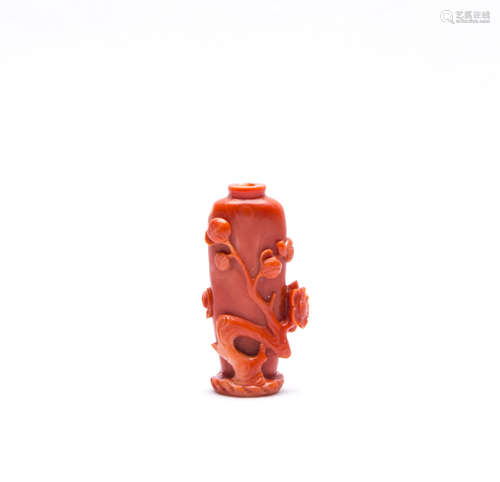 A Small Chinese Coral Vase