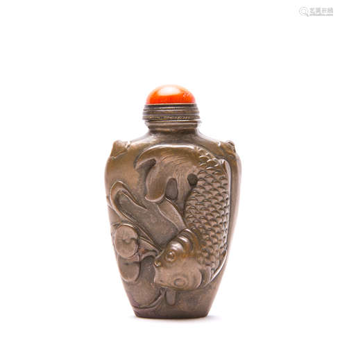 A Chinese Bronze Snuff Bottle