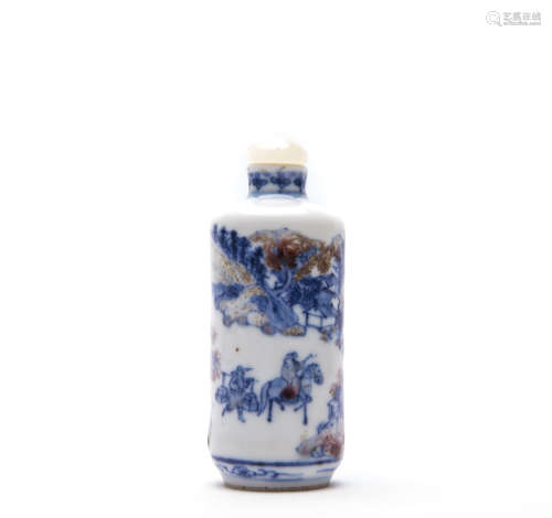 A Chinese Blue and White Porcelain Snuff Bottle