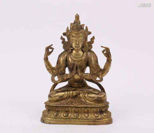 A Chinese Gilt Bronze Buddha