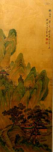 Chinese Water Color Painting on Silk, Signed Wang Hui.