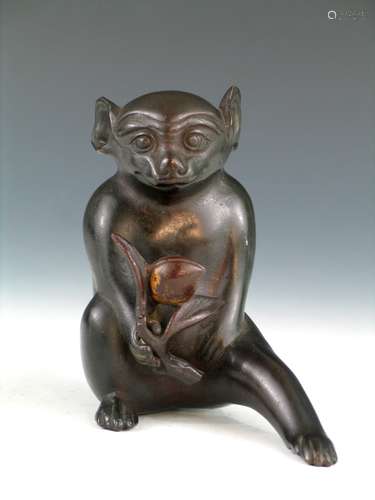 Chinese Bronze Statue of a Monkey, 19th Century.