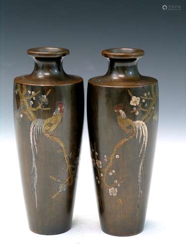 Two Japanese Bronze Vases.