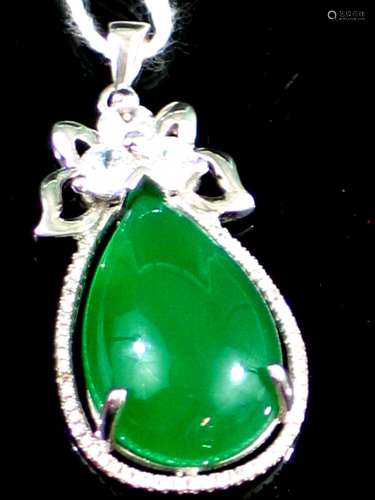 Chinese Jadeite Silver Pendant.