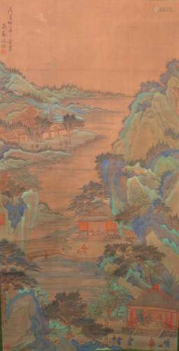 Chinese Water Color Painting on Silk, Attributed to Shen Quan.