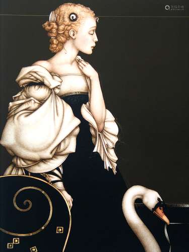 Beatrice Alone, Stone Lithograph, by Michael Parkes, Edition of 300, comes with certificate of authenticity.