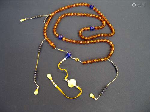 Chinese Amber Chaozhu Necklace.