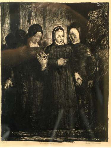 The Novitiate, Lithograph #25, pencil signed and numbered, by George Wesley Bellows (1882-1925), American Artist.