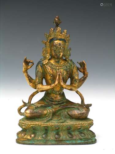 Chinese Gilted Bronze Buddha