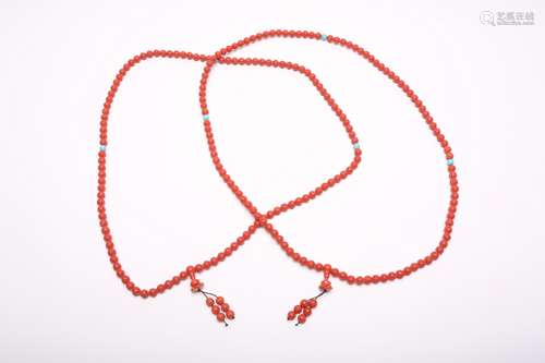 Two Chinese Beads Necklaces.