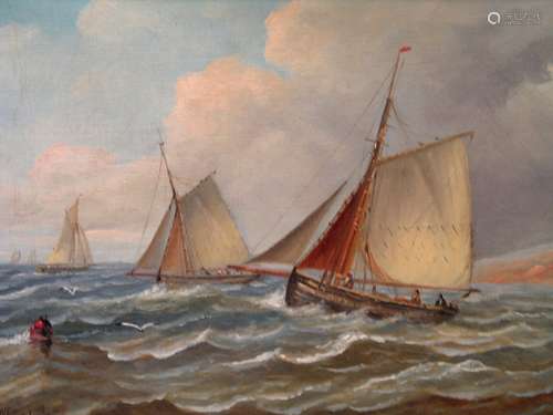 Boat, Oil Painting on Canvas, by Maskell Christopher Mark (1846-1933) .